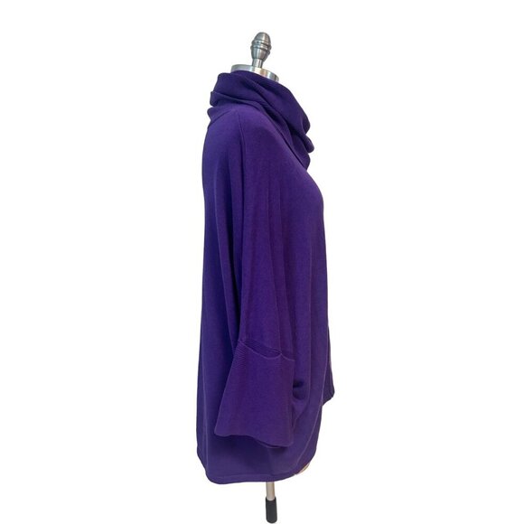Marble Scotland Knitted Roll Neck Buckle Sweater Cape Purple XXL Plus NWT - Picture 3 of 6